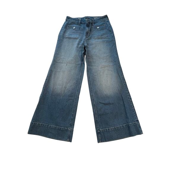 J. Crew Denim - J. Crew Women’s Wide Leg ‘96 Denim Trouser Jeans Size 31P Boho Bohemian